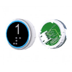 TOPAZ Button Venus XL black tone blue stainless steel with JST connector 1 - OCTÉ