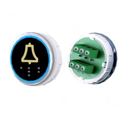 TOPAZ Button Venus XL black tone blue stainless steel with screw ALARM - OCTÉ