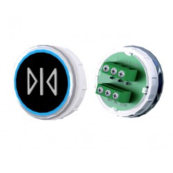 TOPAZ Button Venus XL black tone blue stainless steel with screw CLOSED - OCTÉ