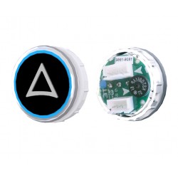 TOPAZ Button BUS Venus XL black tone stainless steel blue arrow - OCTÉ